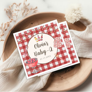 Servilleta De Papel Red Backyard BBQ Baby Q Baby Shower Napkins