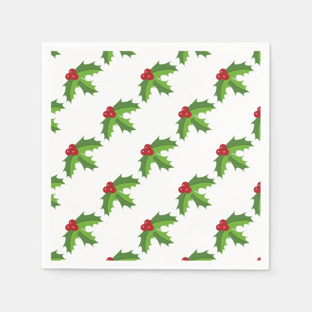 Servilleta De Papel Red Berry Holly (Anverso)