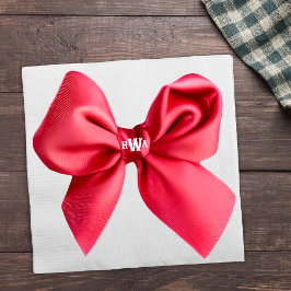 Servilleta De Papel Red Bow Monograma Preppy Napkin