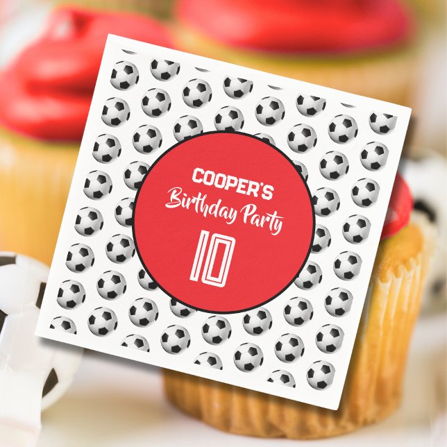 Servilleta De Papel Red Boy Soccer Birthday Party (Subido por el creador)