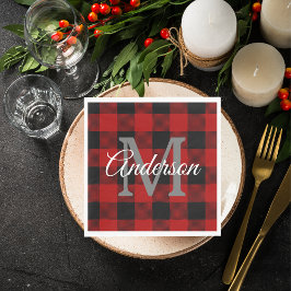Servilleta De Papel Red Buffalo Plaid | Personal Inicial | Regalo
