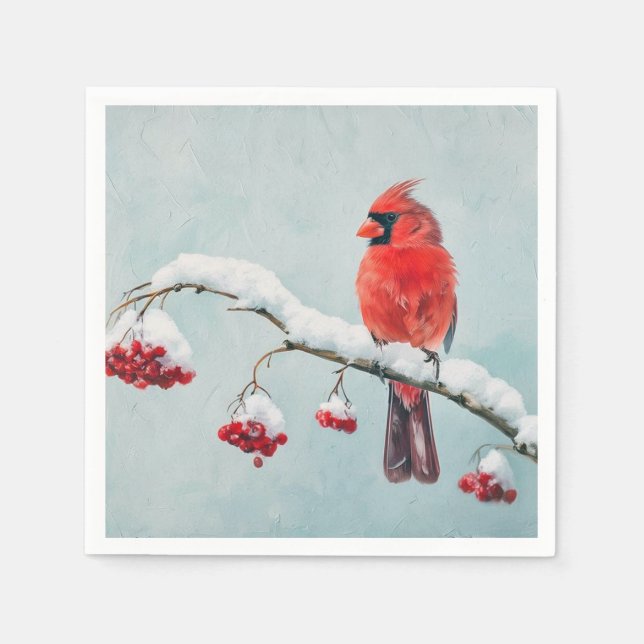 Servilleta De Papel Red Cardinal Paper Napkin (Anverso)