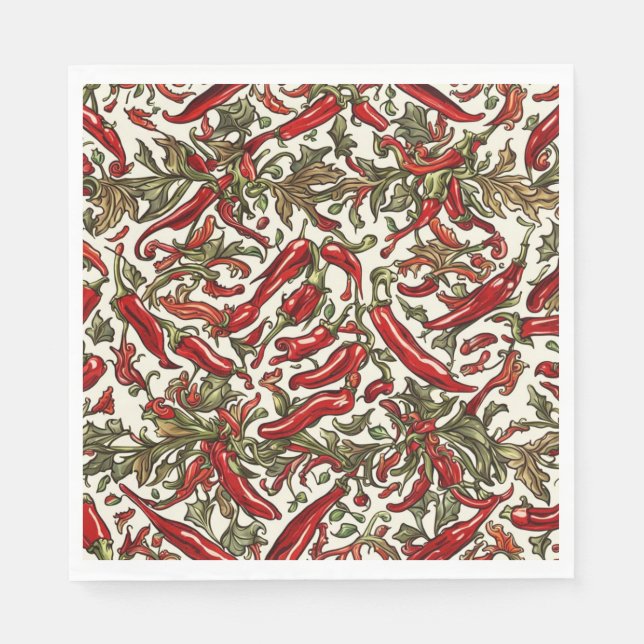 Servilleta De Papel Red Chili Peppers Vintage (Anverso)