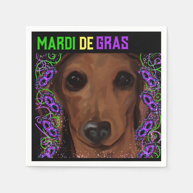 Servilleta De Papel Red Dachshund (Anverso)