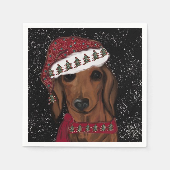 Servilleta De Papel Red Dachshund (Anverso)