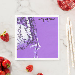 Servilleta De Papel Red de cumpleaños morado y voleibol