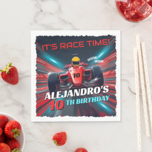 Servilleta De Papel Red Grand Prix Racing Car Birthday