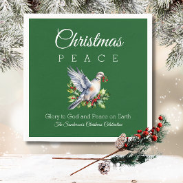 Servilleta De Papel Red Green White Peace Dove Christian Christmas