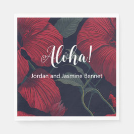 Servilleta De Papel Red Hibiscus, Boda hawaiano de Aloha