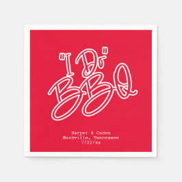 Servilleta De Papel Red I Do BBQ Bodas Napkins