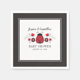 Servilleta De Papel Red Ladybug Baby Shower Napkin