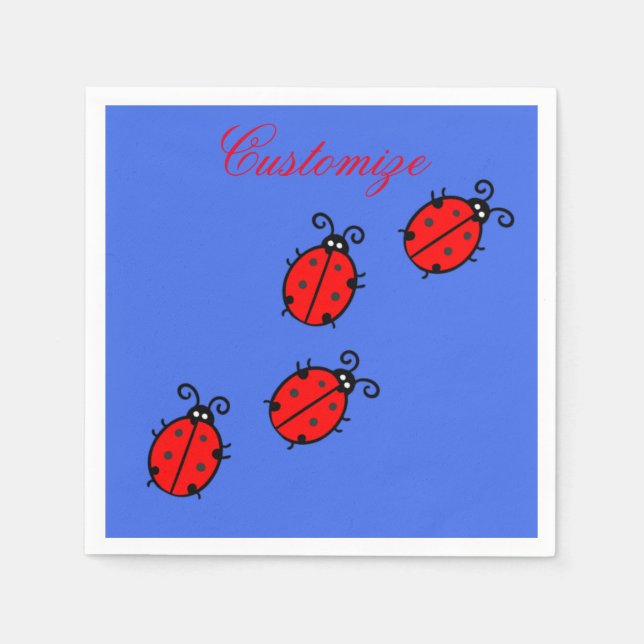 Servilleta De Papel Red Ladybugs Crawling Thunder_Cove (Anverso)