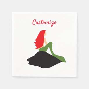 Servilleta De Papel Red Mermaid Sitting Thunder_Cove