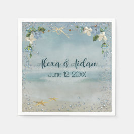 Servilleta De Papel Red Náutica boda con burbujas