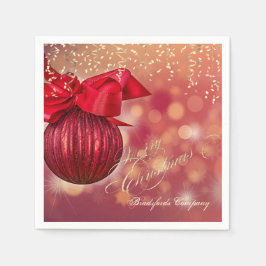 Servilleta De Papel Red Navidades Balls Bokeh Company