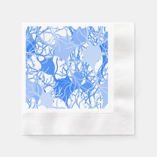 Servilleta De Papel Red Neuronal Neuronas Azules (Anverso)