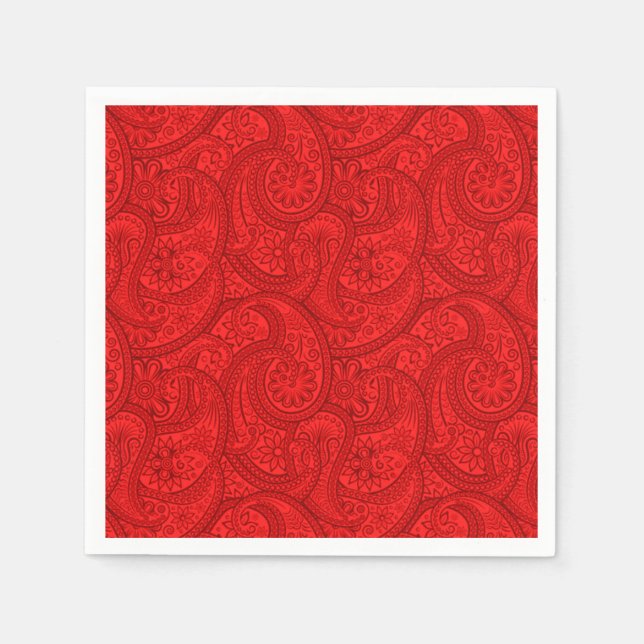 Servilleta De Papel Red Paisley (Anverso)