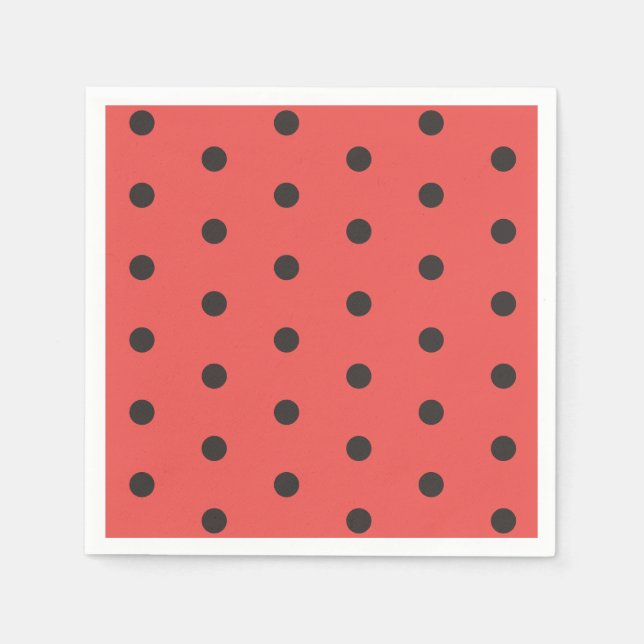 Servilleta De Papel Red Polka Dot Ladybug Baby Shower (Anverso)