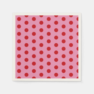 Servilleta De Papel Red Polka Dots on Pink