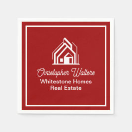 Servilleta De Papel Red Real Estate Company Custom Realtor