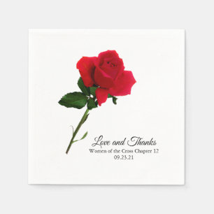 Servilleta De Papel Red Rose Personalizado Script Cocktail Napkin