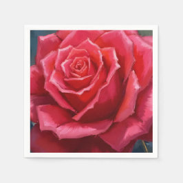 Servilleta De Papel Red Rose Watercolor Formal Floral Wedding