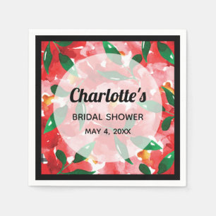 Servilleta De Papel Red Roses Floral Bridal Shower