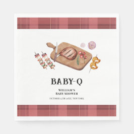 Servilleta De Papel Red Rustic Plaid Country Baby Q Baby Shower