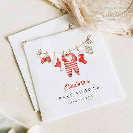 Servilleta De Papel Red Santa Baby Baby Shower