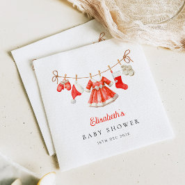 Servilleta De Papel Red Santa Baby Baby Shower