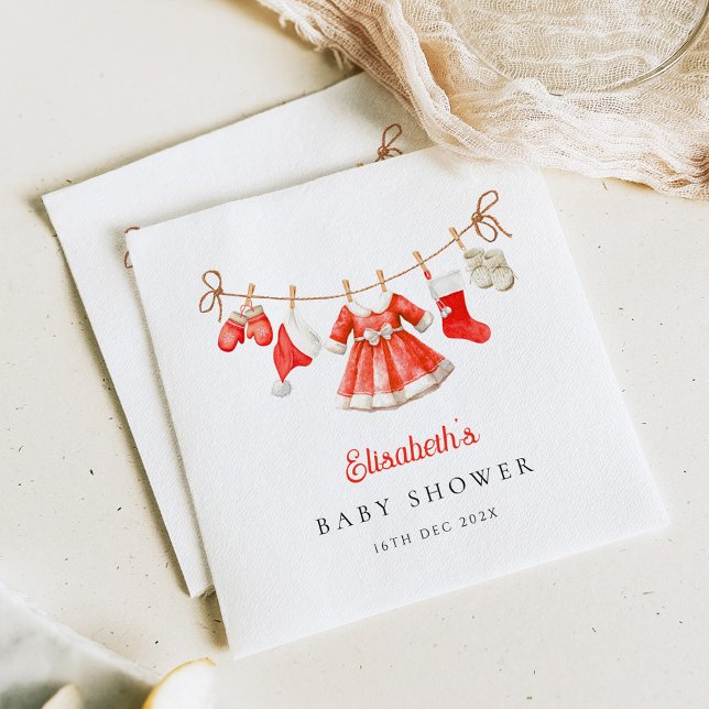 Servilleta De Papel Red Santa Baby Baby Shower (Subido por el creador)