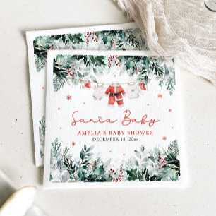 Servilleta De Papel Red Santa Baby Navidades Baby Clothes Baby Shower