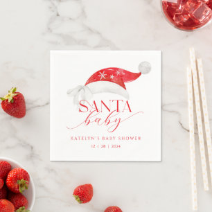 Servilleta De Papel Red Santa Baby Shower