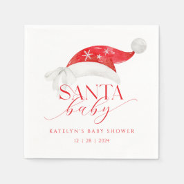 Servilleta De Papel Red Santa Baby Shower