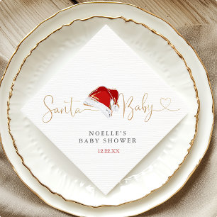 Servilleta De Papel Red Santa Hat Navidades Santa Baby Baby Shower