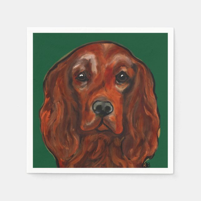 Servilleta De Papel Red Setter de Irlanda (Anverso)
