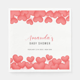 Servilleta De Papel Red Simple Un Pequeño Baby Shower Querido