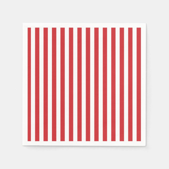 Servilleta De Papel Red Stripe Preppy  (Anverso)