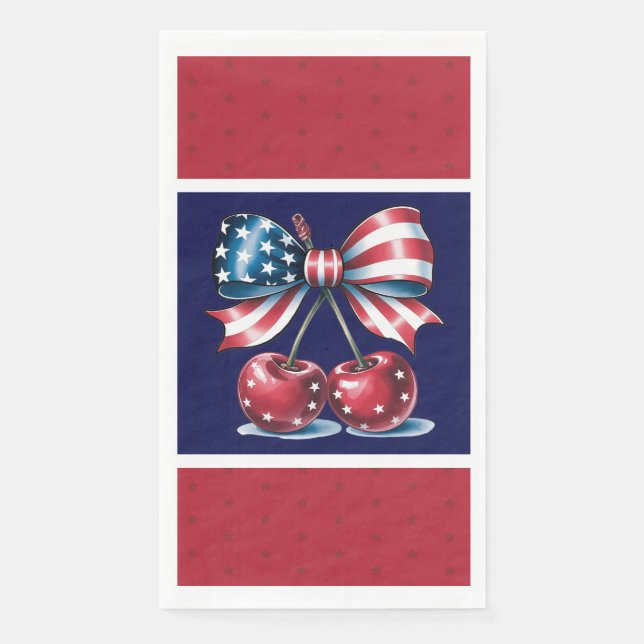 Servilleta De Papel Red White And Blue Stars Paper Guest Towels (Anverso)