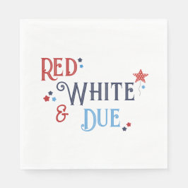 Servilleta De Papel Red White and Due Baby Shower Invitation