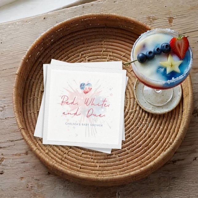 Servilleta De Papel Red White & Due Baby Shower Napkins (Subido por el creador)
