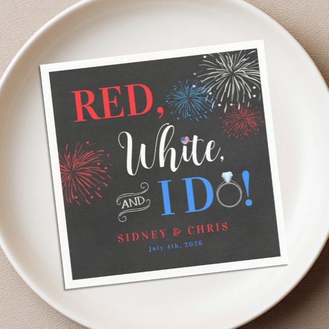 Servilleta De Papel Red White & I Do 4th of July Napkins (Subido por el creador)