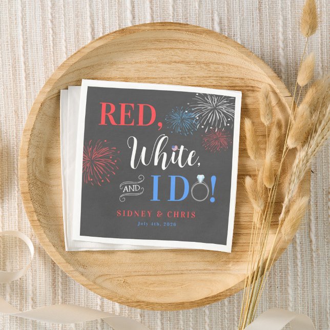 Servilleta De Papel Red White & I Do 4th of July Napkins (Subido por el creador)