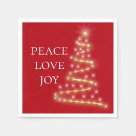 Servilleta De Papel Red White Peace Love Joy Napkins