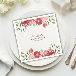 Servilleta De Papel Red wildflowers Bridal Shower