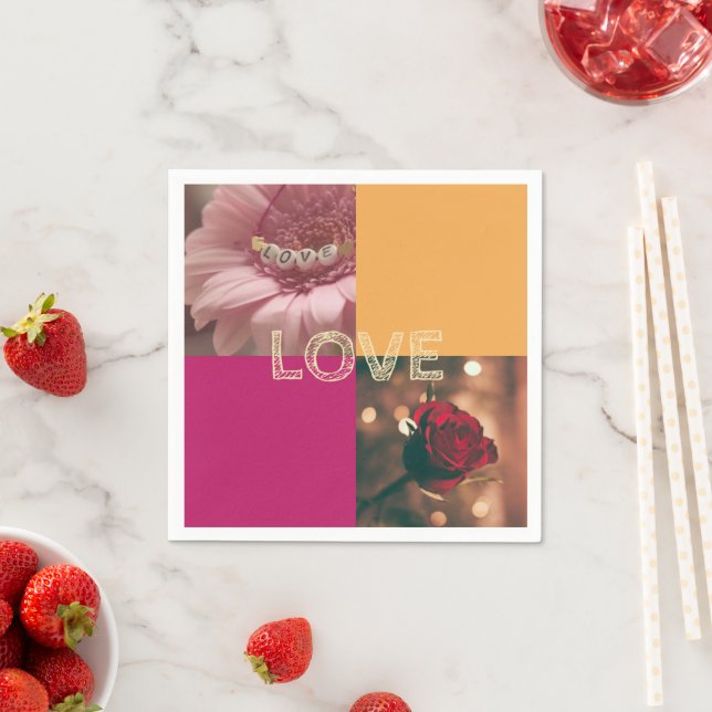 Servilleta De Papel Red, yellow designed paper cocktail celebration (In situ)