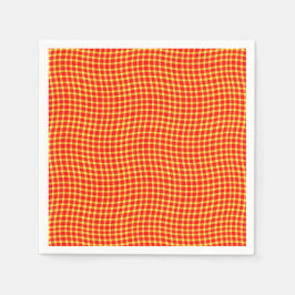 Servilleta De Papel Red Yellow Plaid Checker Seamless Pattern