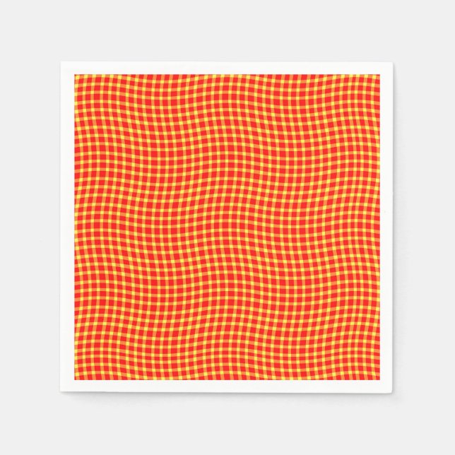 Servilleta De Papel Red Yellow Plaid Checker Seamless Pattern (Anverso)