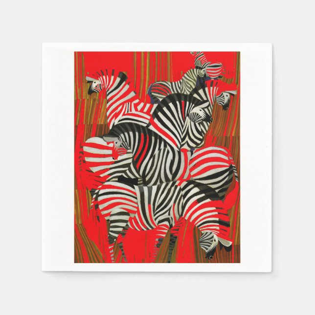 Servilleta De Papel Red Zebra Napkins (Anverso)