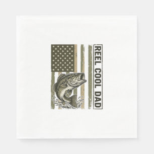 Servilleta De Papel Reel Cool Dad Bass Fishing Flag Vector Design_1